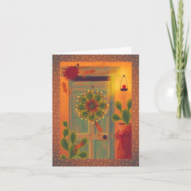 Southwest Theme Personalised  Holiday Card (Front)