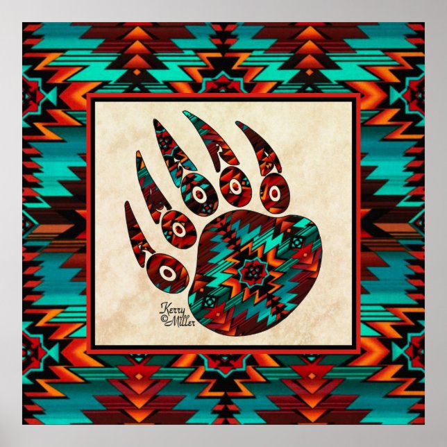 Southwest Tribal Bear Paw Poster (Front)