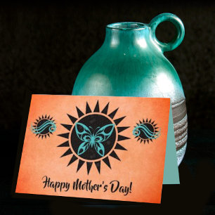  Southwest Turquoise Butterfly Mother's Day Card