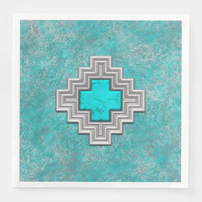 Southwest Turquoise Napkin (Front)