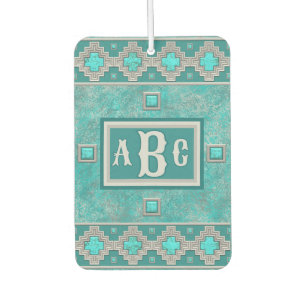 Southwest Turquoise Stone Geometric Personalised Car Air Freshener