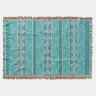 Southwest Turquoise Throw Blanket