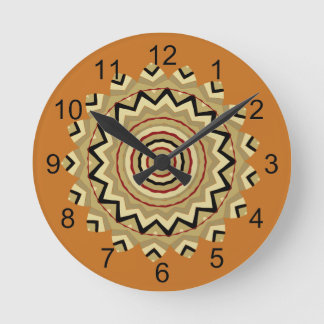 Southwest Western Earth Tone BOHO Mandala Design Round Clock