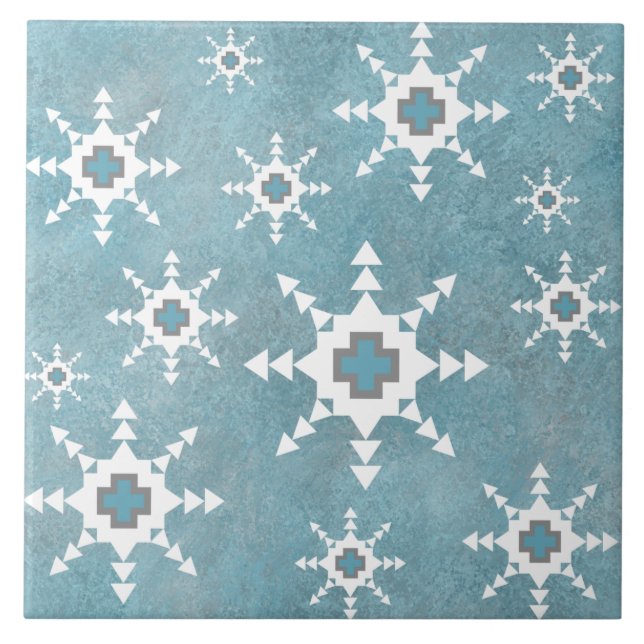 Southwest Winter Snowflakes Tile (Front)