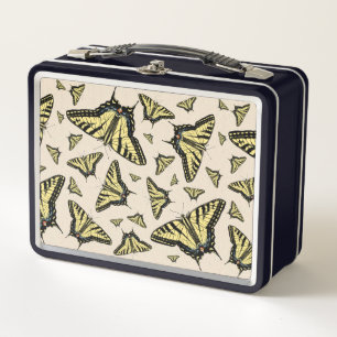 Southwest Yellow Swallowtail Butterflies All Over  Metal Lunch Box