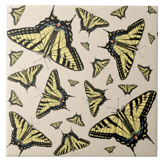 Southwest Yellow Swallowtail Butterflies All Over  Tile (Front)