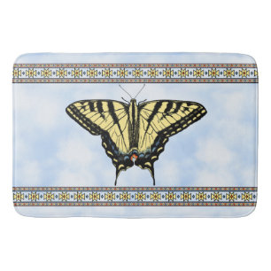 Southwest Yellow Swallowtail Butterfly Blue Sky Bath Mat