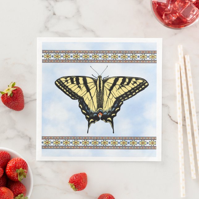 Southwest Yellow Swallowtail Butterfly Blue Sky Napkin (Insitu)