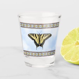 Southwest Yellow Swallowtail Butterfly Blue Sky Shot Glass