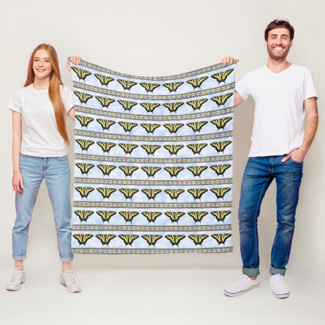 Southwest Yellow Swallowtail Butterfly Medium Fleece Blanket (In Situ)