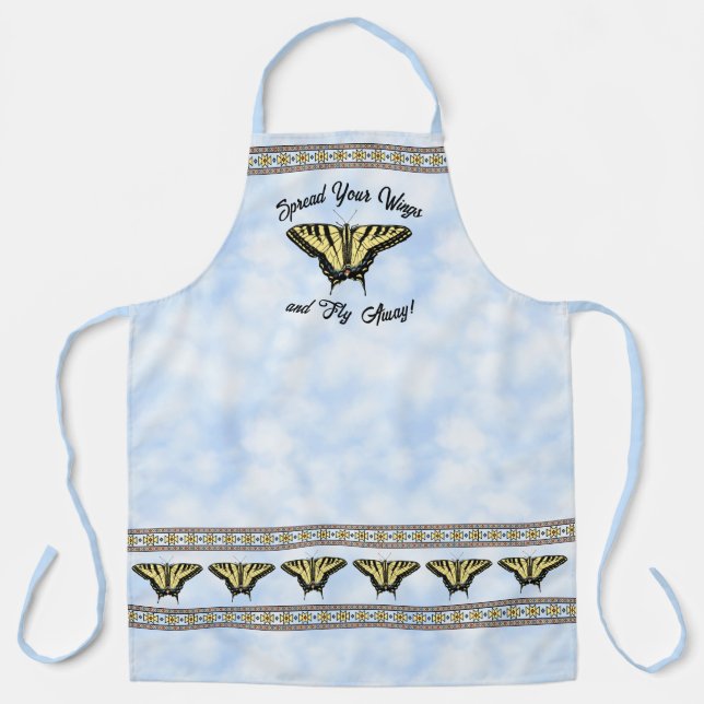 Southwest Yellow Swallowtail Butterfly Personalise Apron (Front)