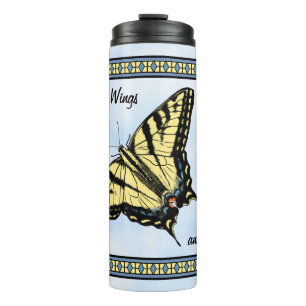 Southwest Yellow Swallowtail Butterfly Personalise Thermal Tumbler
