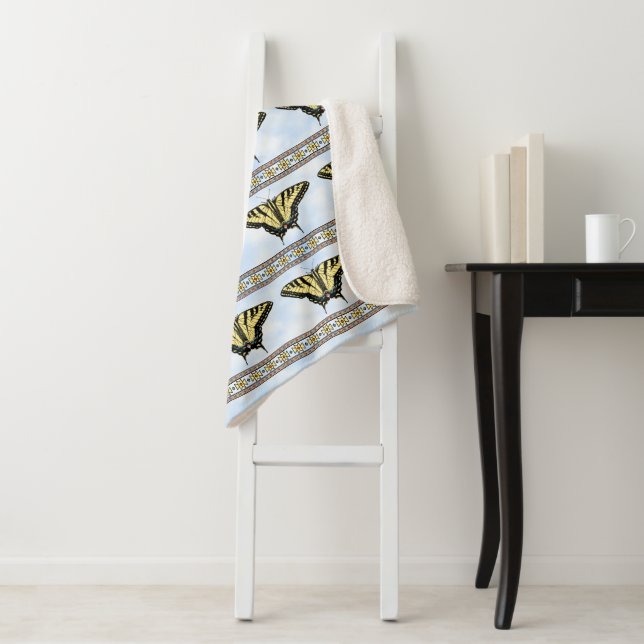 Southwest Yellow Swallowtail Butterfly Small Sherpa Blanket (In Situ)