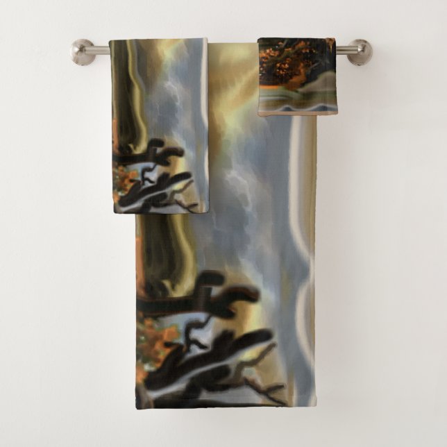 Southwestern Abstract Art Bath Towel Set (Insitu)