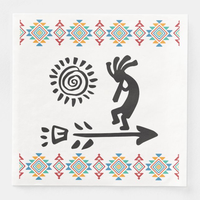 Southwestern American Indian Kokopelli Napkin (Front)