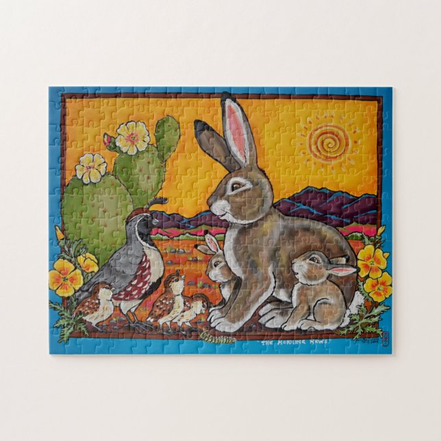 Southwestern Animals Wildlife Rabbit Quail Puzzle (Horizontal)