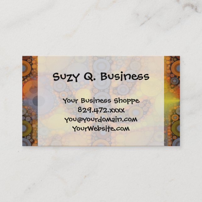 Southwestern Arizona Saguaro Cactus Mosaic Design Business Card (Front)