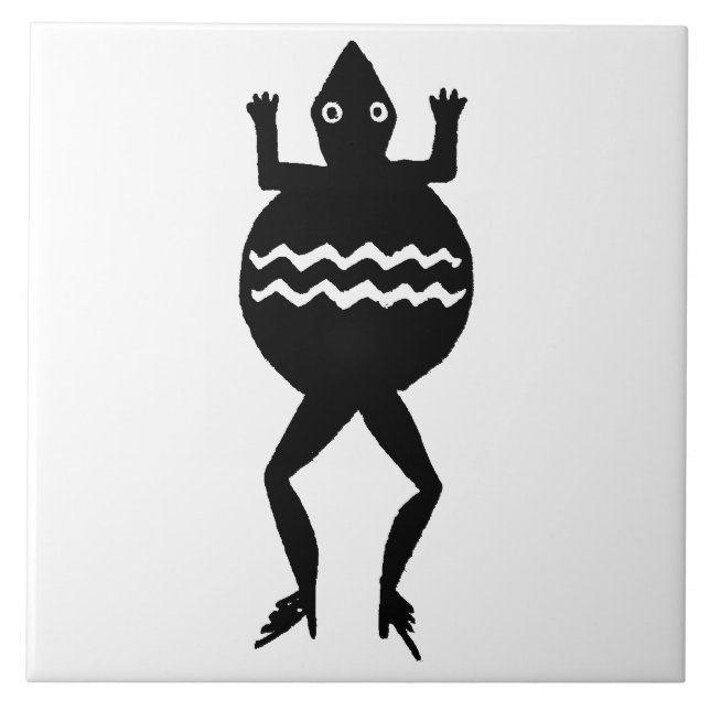 Southwestern Art Ancient Mimbres Pottery Frog Tile (Front)