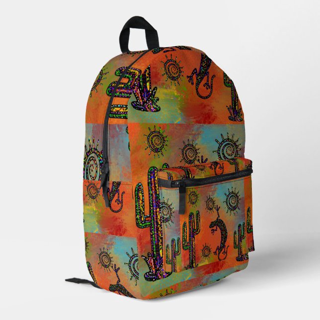 SOUTHWESTERN ART PRINTED BACKPACK (Back Corner Left)