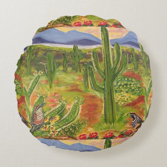 Southwestern Art Round Cushion (Front)