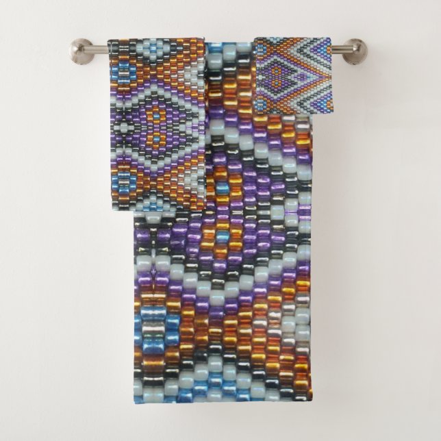Southwestern Bead Art Bath Towel Set (Insitu)