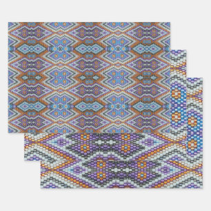 Southwestern Bead Art Wrapping Paper Sheet