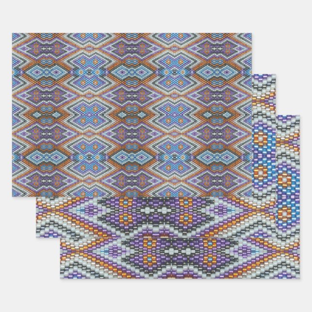 Southwestern Bead Art Wrapping Paper Sheet (Set)