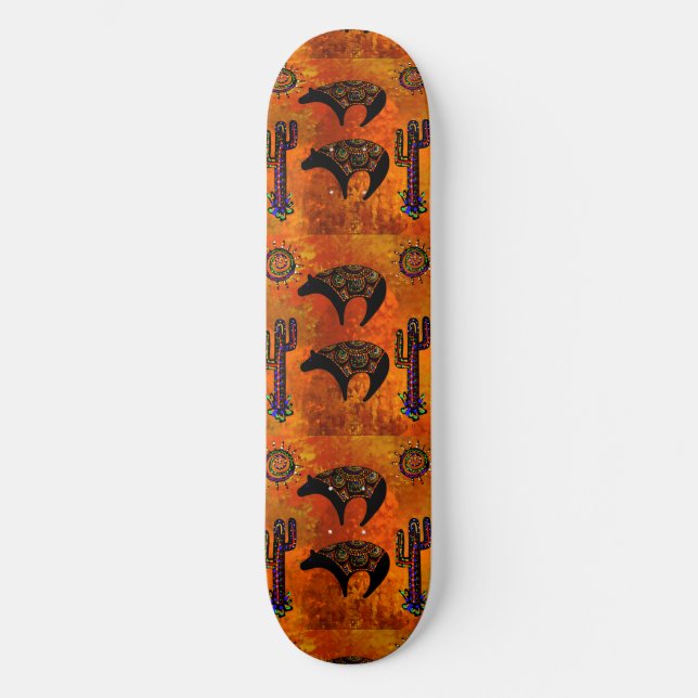Southwestern Bear Art Skateboard (Front)