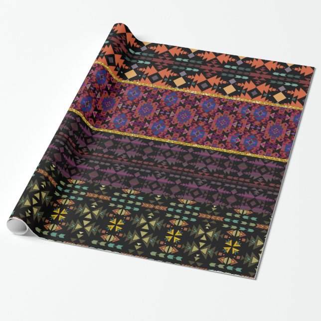 Southwestern Borders Beautiful  Wrapping Paper (Unrolled)