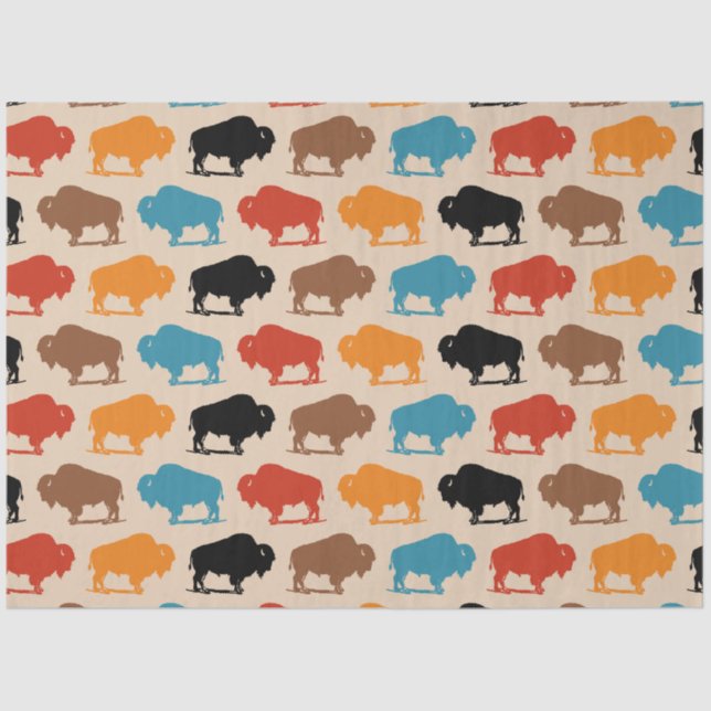 Southwestern Buffalo Pattern Rug Tissue Paper (Front)