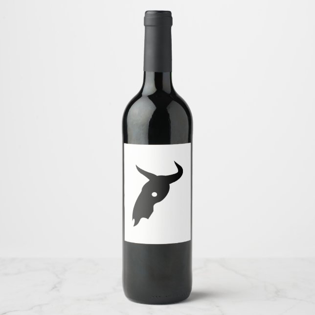 Southwestern Bull Skull Wine Label (Front)