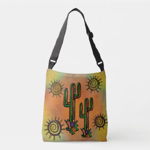 SOUTHWESTERN CACTUS ART CROSSBODY BAG