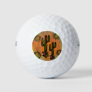 SOUTHWESTERN  CACTUS ART     GOLF BALLS