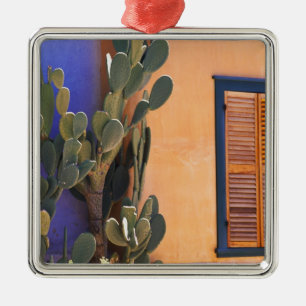 Southwestern Cactus (Opuntia dejecta) and Metal Tree Decoration