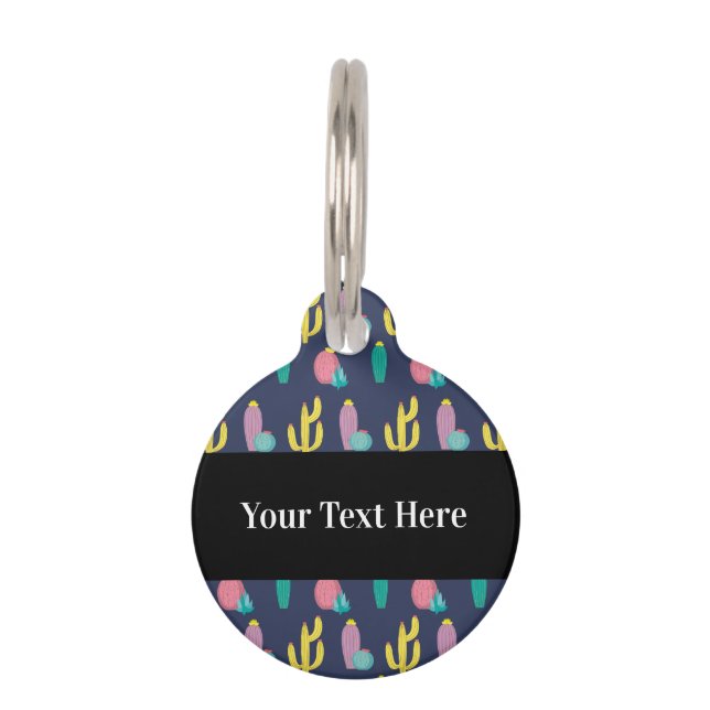 Southwestern Cactus Succulent Pet Tag (Front)