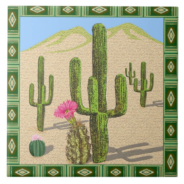 southwestern cactus tile (Front)