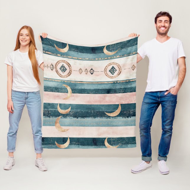 Southwestern Celestial Pattern - Desert Style Fleece Blanket (In Situ)
