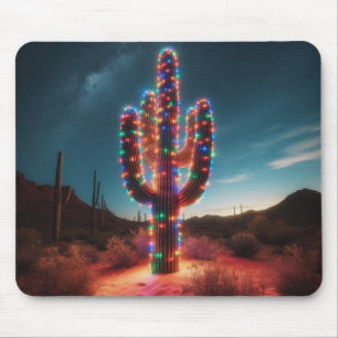 Southwestern Christmas desert cactus  Mouse Pad