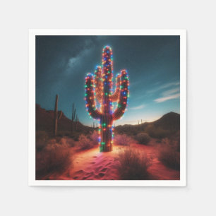Southwestern Christmas desert cactus Napkin