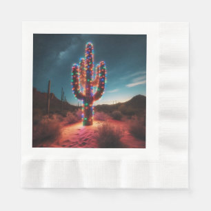 Southwestern Christmas desert cactus  Napkin