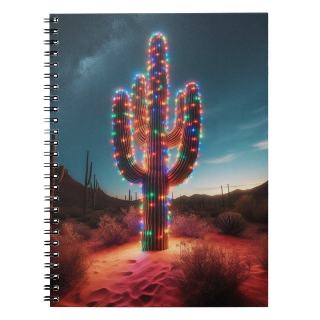 Southwestern Christmas desert cactus  Notebook (Front)