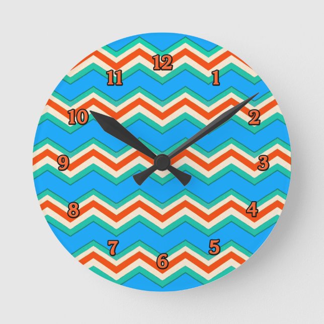 Southwestern Colours Zig Zag Clock (Front)