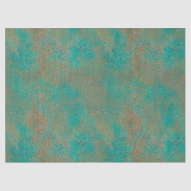 Southwestern Copper Teal Abstract Pattern Tissue Paper (Front)