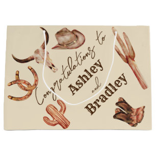 Southwestern country ranch western cowgirl wedding large gift bag