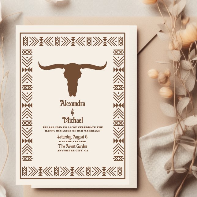 Southwestern Country Ranch Western Wedding Invitation (Creator Uploaded)