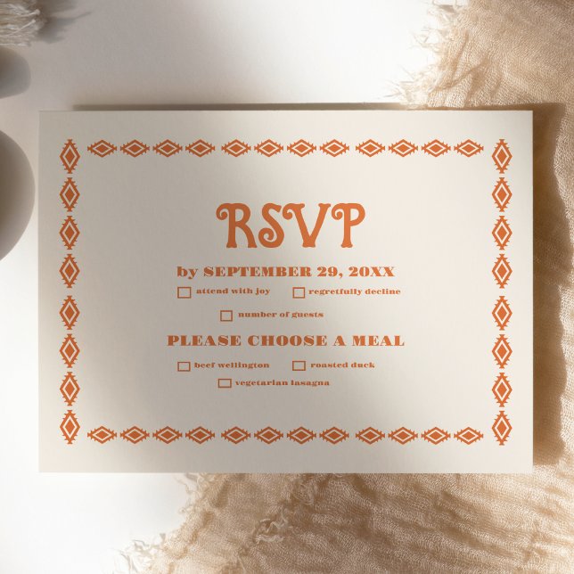 Southwestern Country Ranch Western Wedding  RSVP Card (Creator Uploaded)