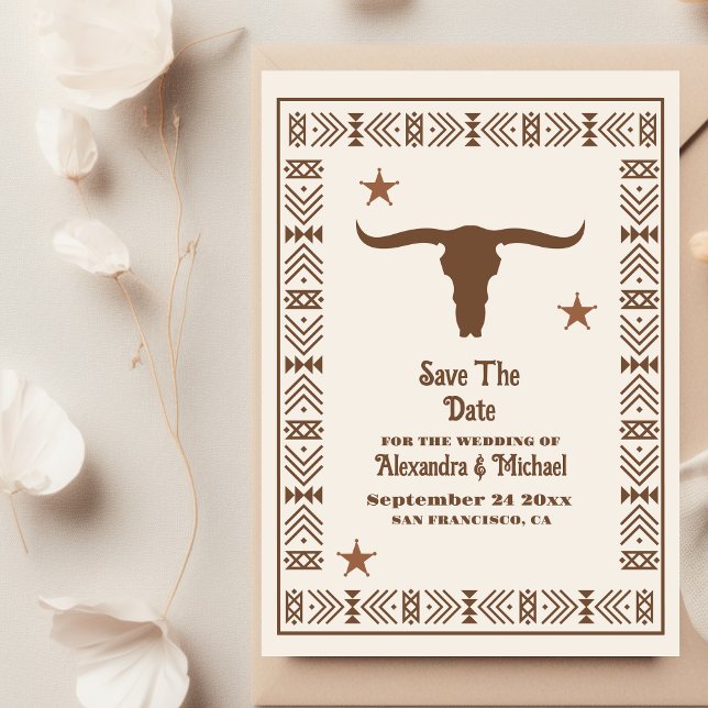 Southwestern Country Ranch Western Wedding Save The Date (Creator Uploaded)
