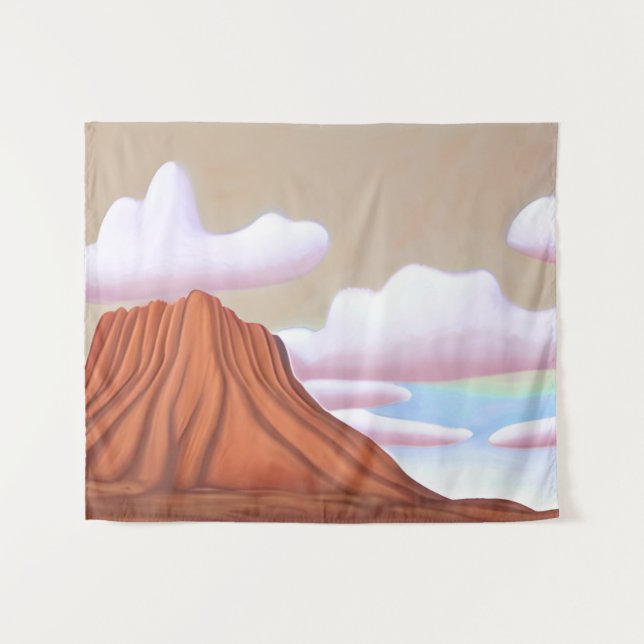 Southwestern Desert and Mesa Minimalist Art Tapestry (Front (Horizontal))