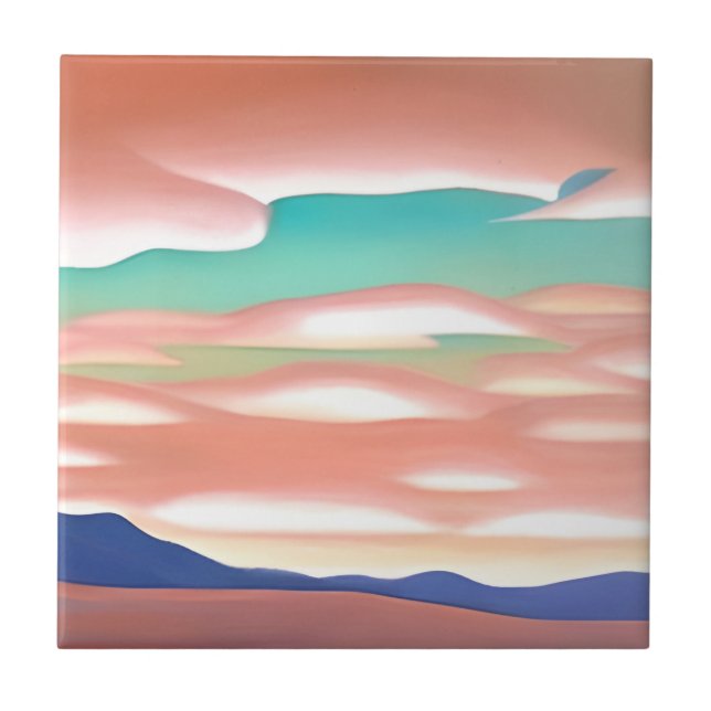 Southwestern Desert and Sky Minimalist Art  Tile (Front)