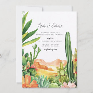 Southwestern Desert Cactus Arizona Wedding Invitation